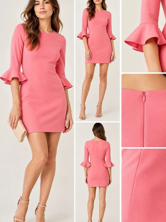 Likely Dresses & Skirts - LIKELY Bedford Coral Pink Flare Sleeve Mini Dress Size 4 EUC